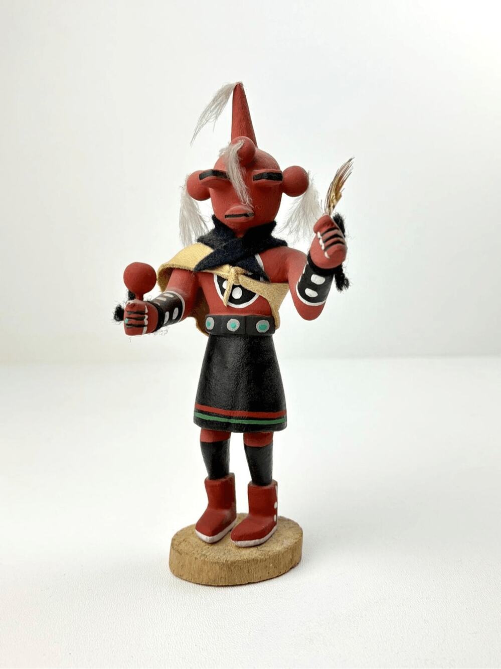 Vintage Native American Hopi Mudhead Kachina Sculpture Original Handmade 8in DV2